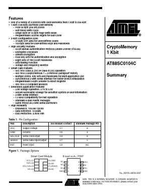 AT88SC0104C-WI Datasheet PDF Atmel Corporation
