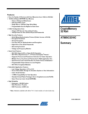 AT88SC3216C-MJ Datasheet PDF Atmel Corporation