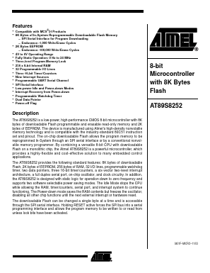 AT89S8252-24AI Datasheet PDF Atmel Corporation