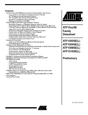 ATF1504SE-6AC100 Datasheet PDF Atmel Corporation
