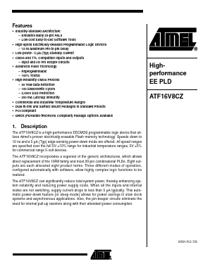 ATF16V8CZ Datasheet PDF Atmel Corporation