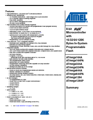 ATMEGA1284-PU Datasheet PDF Atmel Corporation