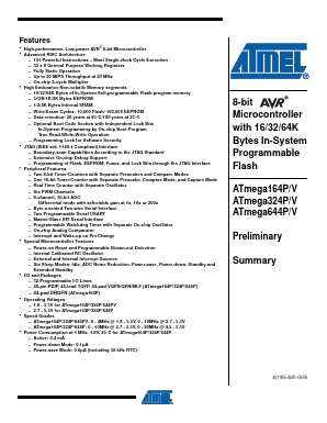 ATMEGA164PV-10MCU Datasheet PDF Atmel Corporation