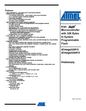 ATMEGA3250PV Datasheet PDF Atmel Corporation