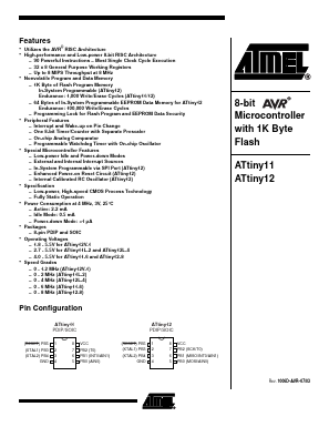 ATTINY12V Datasheet PDF Atmel Corporation