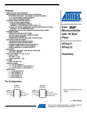 ATTINY12V Datasheet PDF Atmel Corporation