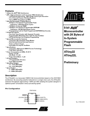 ATTINY22L-4SC Datasheet PDF Atmel Corporation