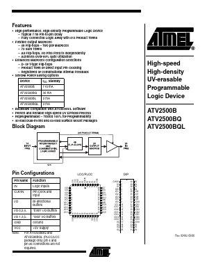 ATV2500BQ Datasheet PDF Atmel Corporation