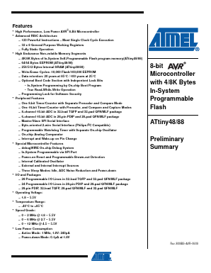 ATTINY48-PU Datasheet PDF Atmel Corporation