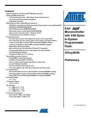 ATTINY48-MMU Datasheet PDF Atmel Corporation