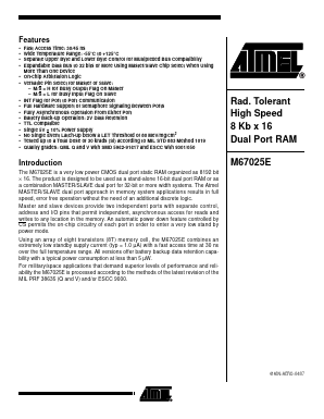 5962-9161706QZC Datasheet PDF Atmel Corporation