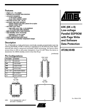 AT28LV64B-25 Datasheet PDF Atmel Corporation