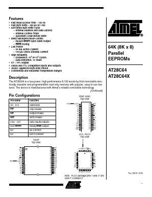 AT28C64-12JI Datasheet PDF Atmel Corporation