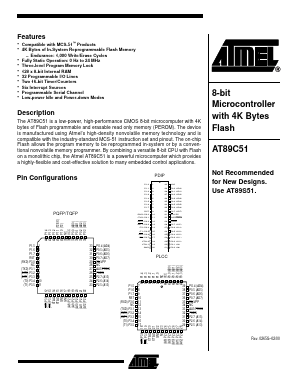 AT89C51-20 Datasheet PDF Atmel Corporation