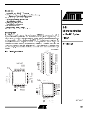 AT89 Datasheet PDF Atmel Corporation