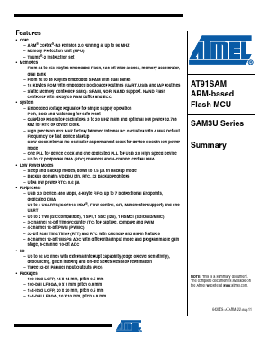 ATSAM3U1C Datasheet PDF Atmel Corporation