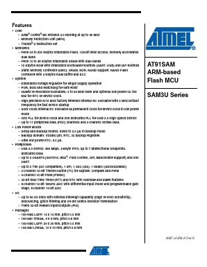 ATSAM3U4E Datasheet PDF Atmel Corporation