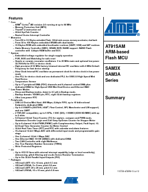 SAM3X Datasheet PDF Atmel Corporation