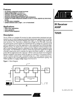 T2525 Datasheet PDF Atmel Corporation
