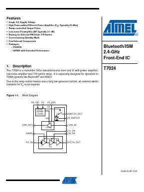 T7024-PGM Datasheet PDF Atmel Corporation