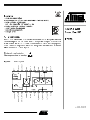 T7026-PGQW Datasheet PDF Atmel Corporation