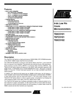 T87C5101 Datasheet PDF Atmel Corporation