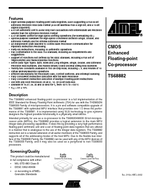 TS68882VR25 Datasheet PDF Atmel Corporation