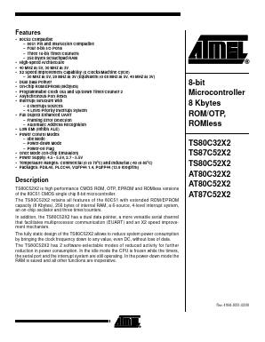 AT80C32X2-SLSUL Datasheet PDF Atmel Corporation