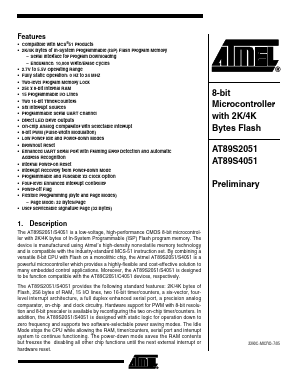 AT89S4051 Datasheet PDF Atmel Corporation