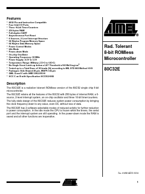 MC-80C32E-30 Datasheet PDF Atmel Corporation