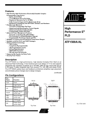 ATF1500AL-25AI Datasheet PDF Atmel Corporation