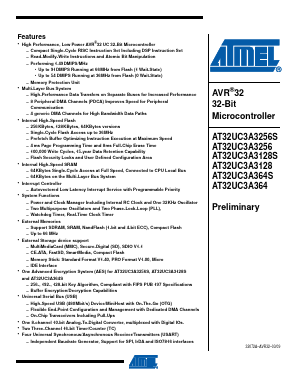 AT32UC3A3128S-CTUR Datasheet PDF Atmel Corporation
