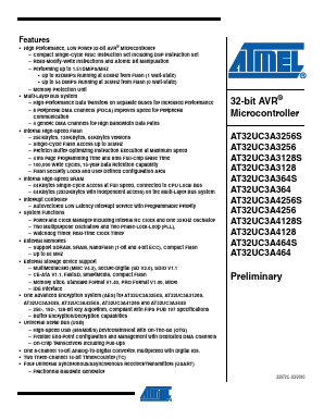 AT32UC3A3128S-ALUR Datasheet PDF Atmel Corporation