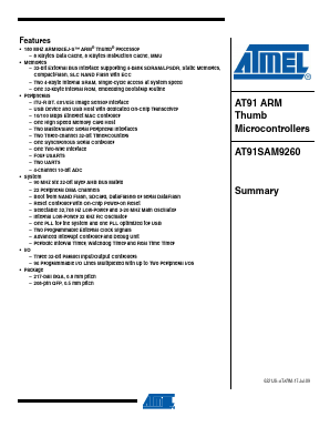 AT91SAM9260B-CU-100 Datasheet PDF Atmel Corporation
