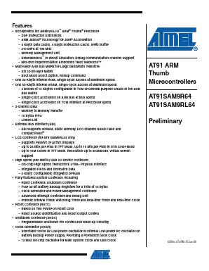 AT91SAM9RL64 Datasheet PDF Atmel Corporation