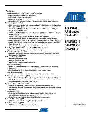 AT91SAM7SE32-AU_ Datasheet PDF Atmel Corporation