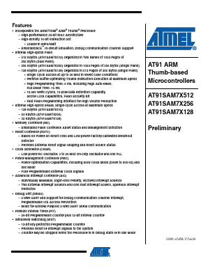 AT91SAM7X512-CU Datasheet PDF Atmel Corporation