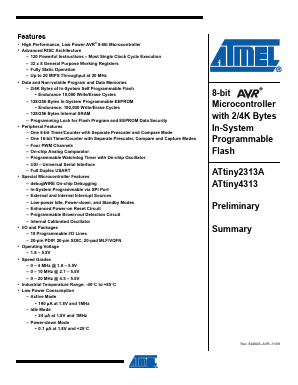 ATTINY4313-MU Datasheet PDF Atmel Corporation