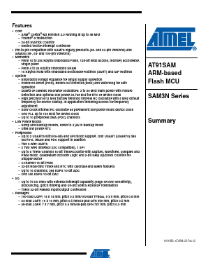 ATSAM3N0AA-AU Datasheet PDF Atmel Corporation