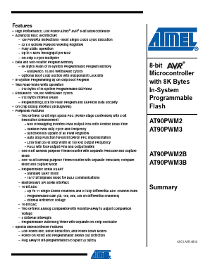 AT90PWM3B-16SU Datasheet PDF Atmel Corporation
