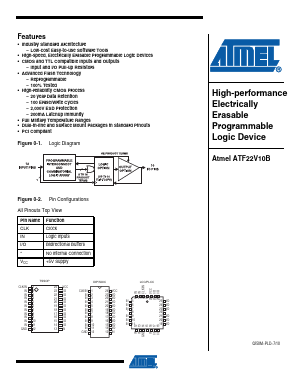 ATF22V10BQL-25NM/883 Datasheet PDF Atmel Corporation