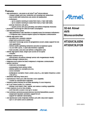 AT32UC3L0128-D3HT Datasheet PDF Atmel Corporation
