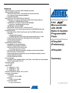 ATTINY44A-SSUR_ Datasheet PDF Atmel Corporation