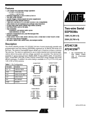AT24C128-10PU-1.8_06 Datasheet PDF Atmel Corporation