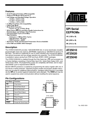AT25010-10SC-1.8 Datasheet PDF Atmel Corporation