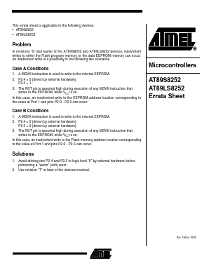 AT89LS8252_ Datasheet PDF Atmel Corporation