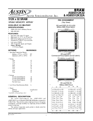 AS8S512K32 Datasheet PDF Austin Semiconductor