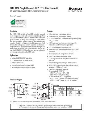 HCPL-3150-000E Datasheet PDF Avago Technologies