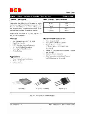 MBR30H100CTF-E1 Datasheet PDF BCD Semiconductor