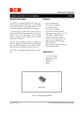 AP3033 Datasheet PDF BCD Semiconductor